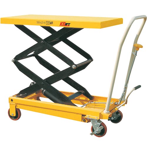 Manual Hydraulic Double Scissor Lift Trolley 350kg capacity Scissor Lifts Australia